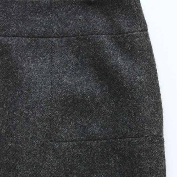 J. Crew No 2 Skirt Wool Gray Lined Short Pencil Fully Lined Charcoal Mini - Picture 3 of 5